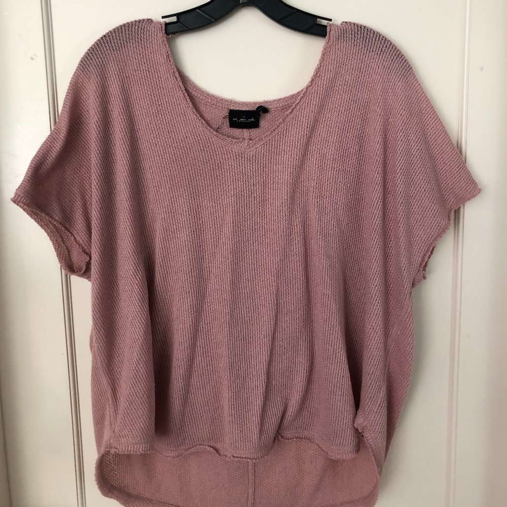 Urban Outfitters Pink Short Sleeve Thermal Top
